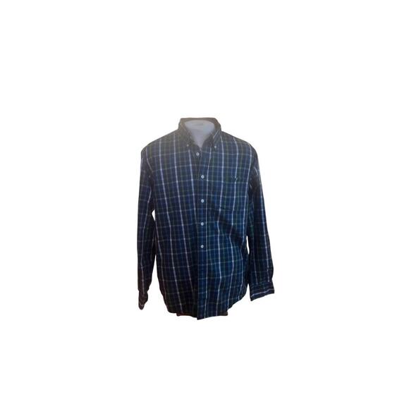 NAUTICA LONG SLEEVE BLUE GREEN PLAID BUTTON UP MENS SIZE XL - Picture 6 of 6